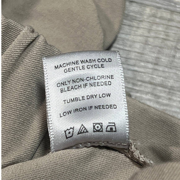 John Mark Large Pull On Cotton Trouser Pants Straight Leg Pleat Stretch Tan - Picture 5 of 10